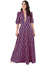 The Purple Bubble Sleeve Midi Dress