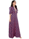 The Purple Bubble Sleeve Midi Dress