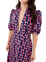 The Purple Bubble Sleeve Midi Dress