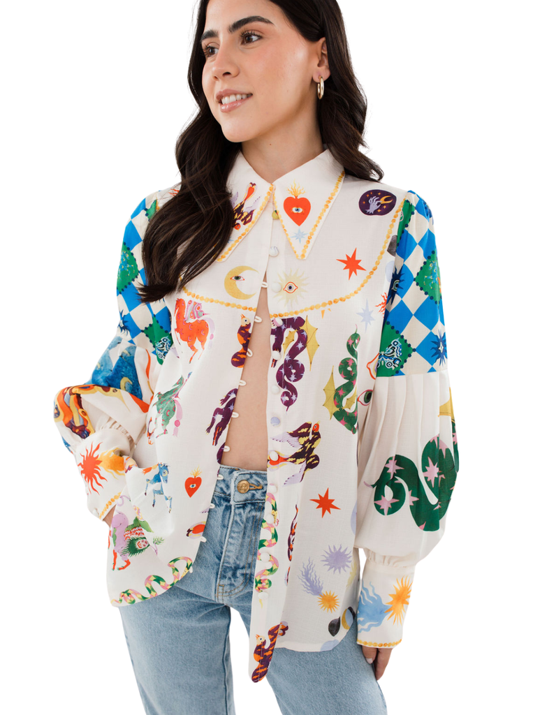 The Mystic Bubble Sleeve Blouse 