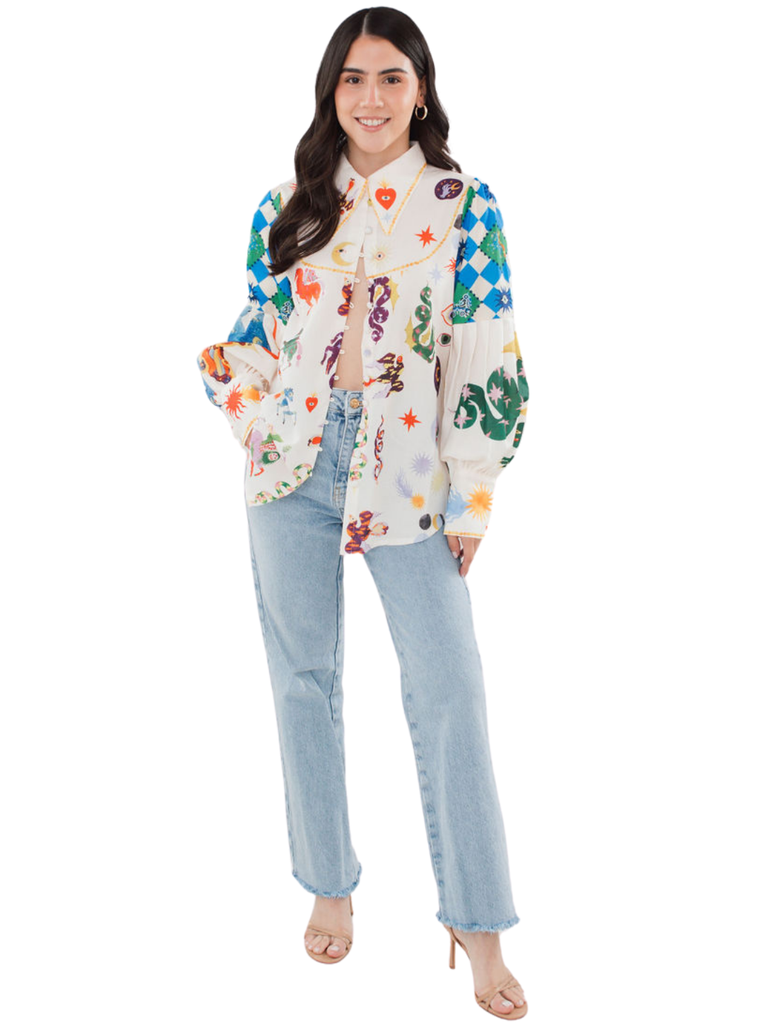 The Mystic Bubble Sleeve Blouse 
