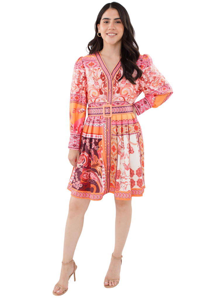 The Red Mini Floral Dress