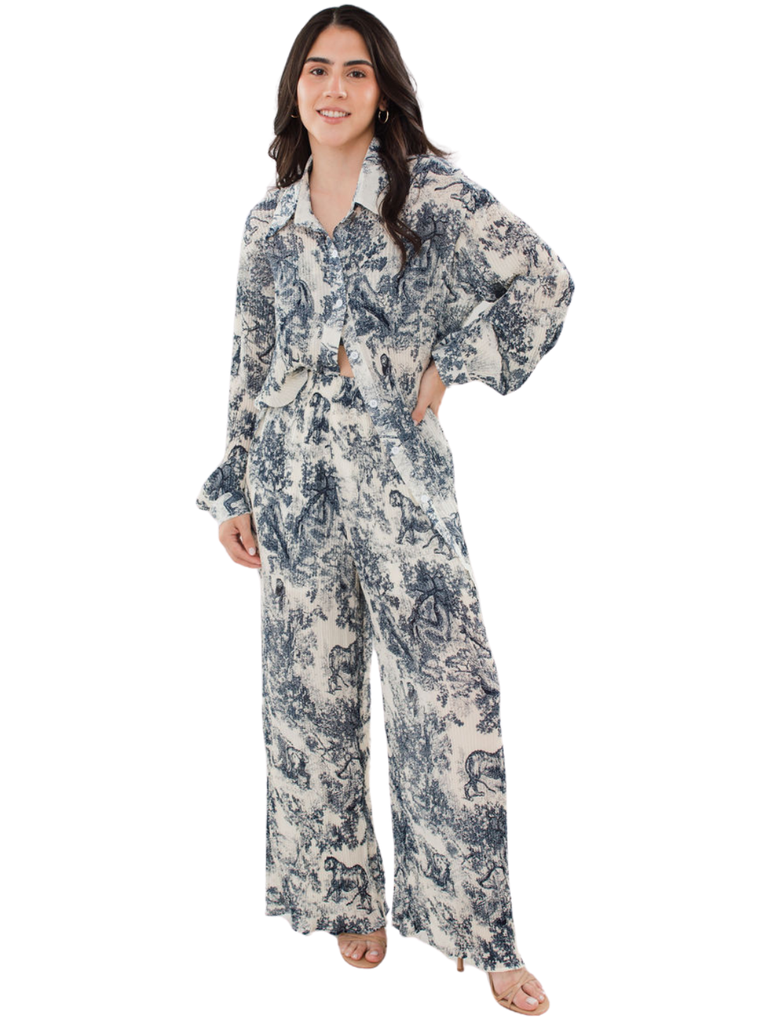 [GLAM-0017-OS] The Three Pieces Pleated Set